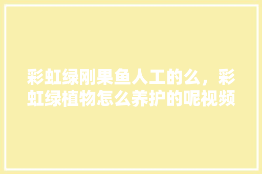 彩虹绿刚果鱼人工的么，彩虹绿植物怎么养护的呢视频。