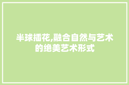 半球插花,融合自然与艺术的绝美艺术形式