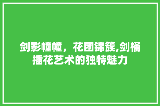 剑影幢幢，花团锦簇,剑桶插花艺术的独特魅力