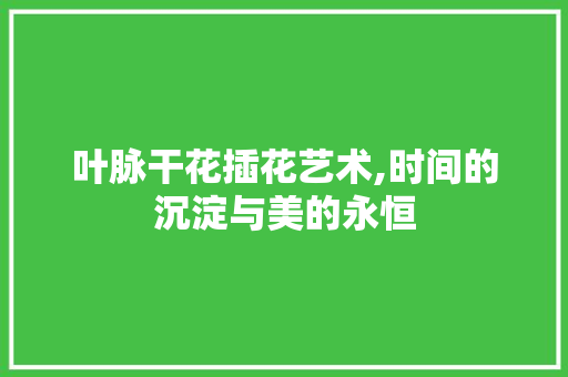叶脉干花插花艺术,时间的沉淀与美的永恒