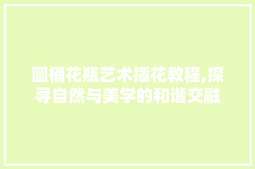 圆桶花瓶艺术插花教程,探寻自然与美学的和谐交融