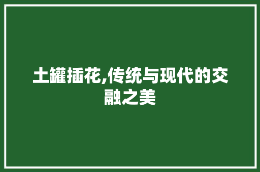 土罐插花,传统与现代的交融之美