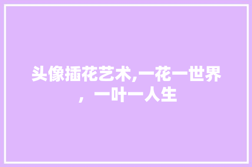 头像插花艺术,一花一世界，一叶一人生