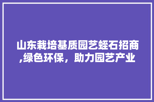山东栽培基质园艺蛭石招商,绿色环保，助力园艺产业发展