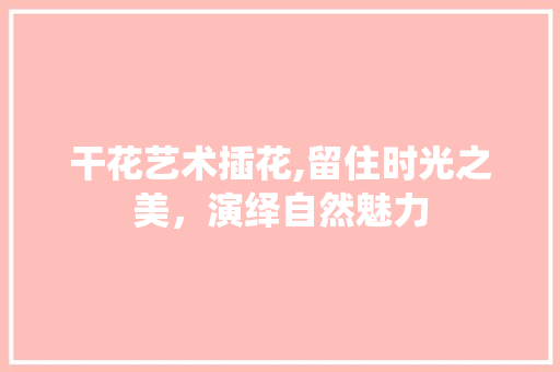 干花艺术插花,留住时光之美，演绎自然魅力