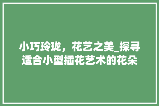小巧玲珑，花艺之美_探寻适合小型插花艺术的花朵