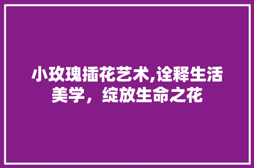 小玫瑰插花艺术,诠释生活美学，绽放生命之花