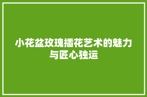 小花盆玫瑰插花艺术的魅力与匠心独运