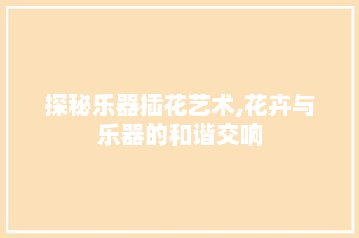 探秘乐器插花艺术,花卉与乐器的和谐交响