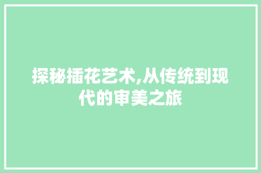 探秘插花艺术,从传统到现代的审美之旅 观叶植物
