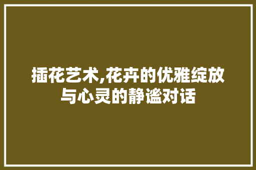插花艺术,花卉的优雅绽放与心灵的静谧对话