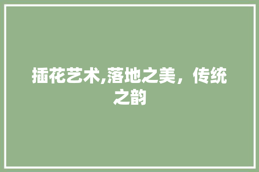 插花艺术,落地之美，传统之韵