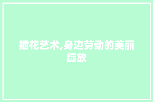 插花艺术,身边劳动的美丽绽放