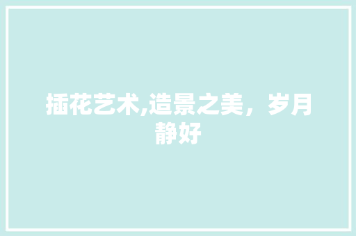 插花艺术,造景之美，岁月静好 观叶植物