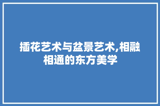 插花艺术与盆景艺术,相融相通的东方美学