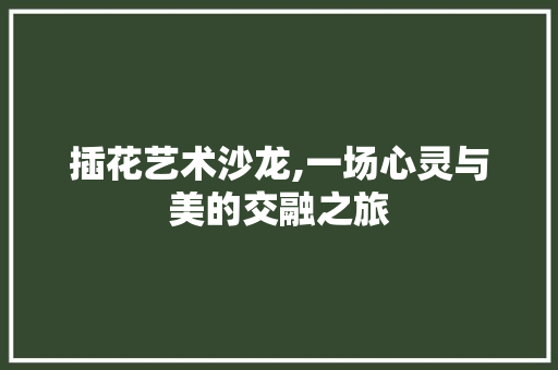 插花艺术沙龙,一场心灵与美的交融之旅