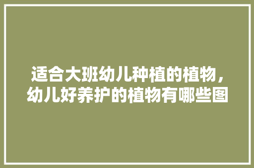 适合大班幼儿种植的植物，幼儿好养护的植物有哪些图片。  第1张 适合大班幼儿种植的植物，幼儿好养护的植物有哪些图片。 灌溉方法