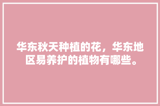 华东秋天种植的花，华东地区易养护的植物有哪些。