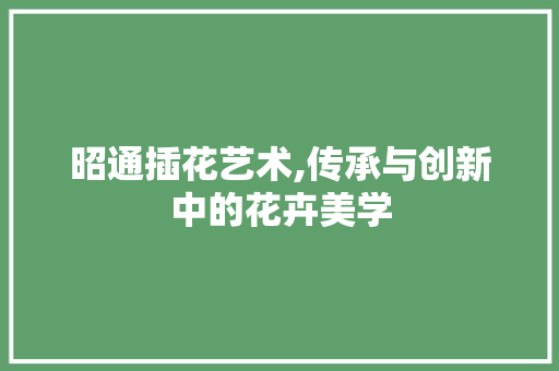 昭通插花艺术,传承与创新中的花卉美学