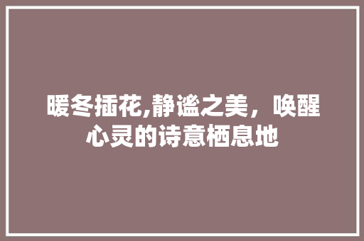 暖冬插花,静谧之美，唤醒心灵的诗意栖息地