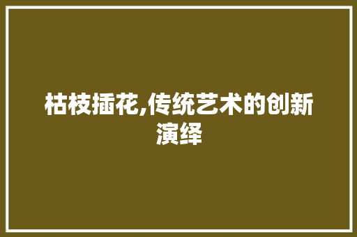 枯枝插花,传统艺术的创新演绎
