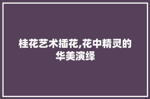 桂花艺术插花,花中精灵的华美演绎