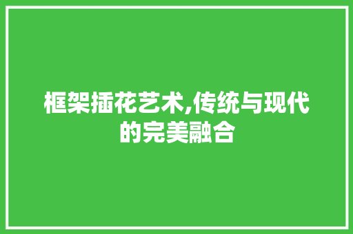 框架插花艺术,传统与现代的完美融合
