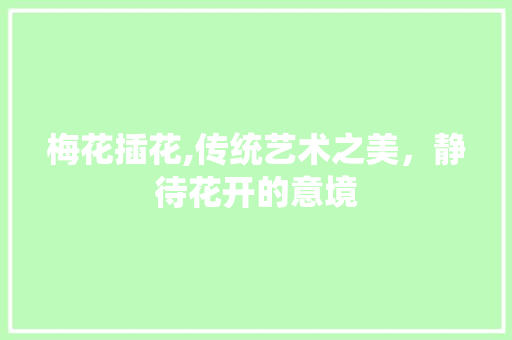 梅花插花,传统艺术之美，静待花开的意境