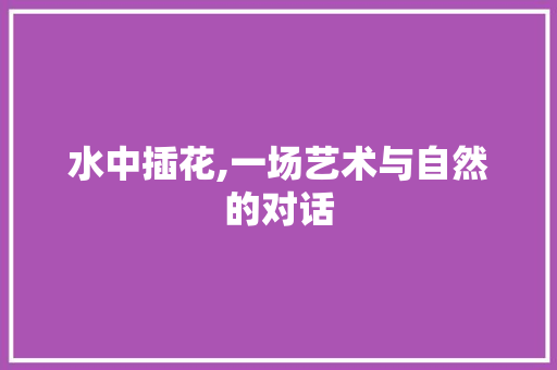 水中插花,一场艺术与自然的对话