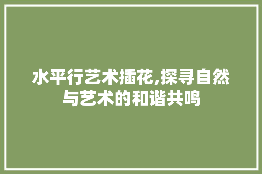 水平行艺术插花,探寻自然与艺术的和谐共鸣