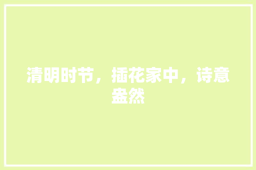 清明时节，插花家中，诗意盎然