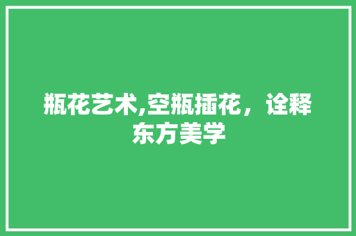 瓶花艺术,空瓶插花，诠释东方美学 观叶植物