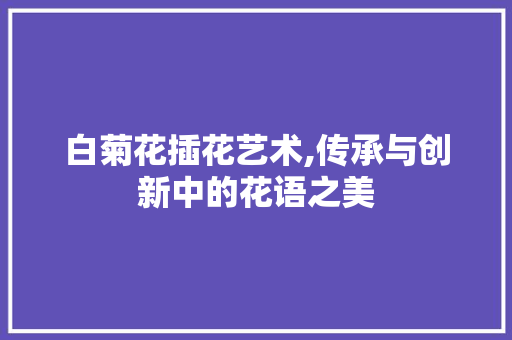 白菊花插花艺术,传承与创新中的花语之美