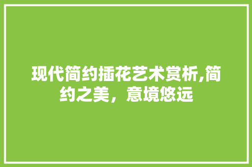 现代简约插花艺术赏析,简约之美，意境悠远