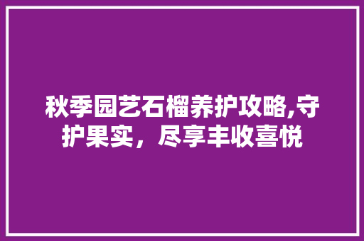 秋季园艺石榴养护攻略,守护果实，尽享丰收喜悦