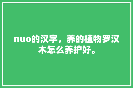 nuo的汉字，养的植物罗汉木怎么养护好。