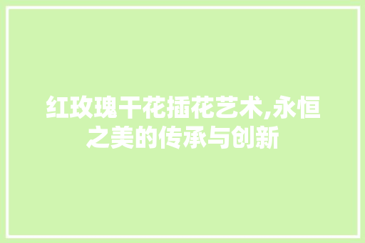 红玫瑰干花插花艺术,永恒之美的传承与创新
