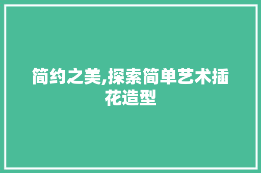 简约之美,探索简单艺术插花造型