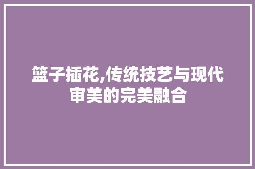篮子插花,传统技艺与现代审美的完美融合 树木