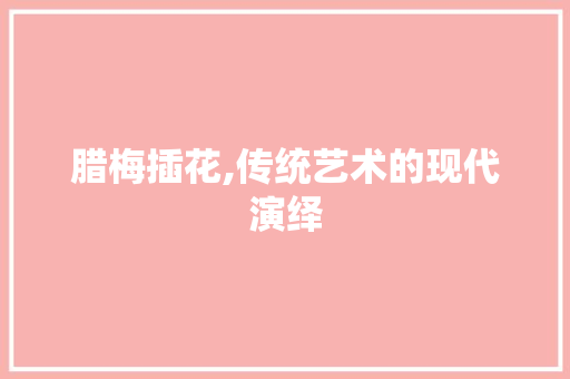 腊梅插花,传统艺术的现代演绎
