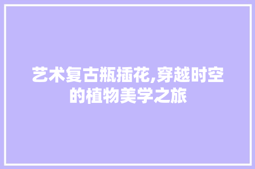 艺术复古瓶插花,穿越时空的植物美学之旅