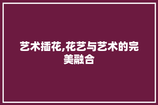 艺术插花,花艺与艺术的完美融合 植物养护