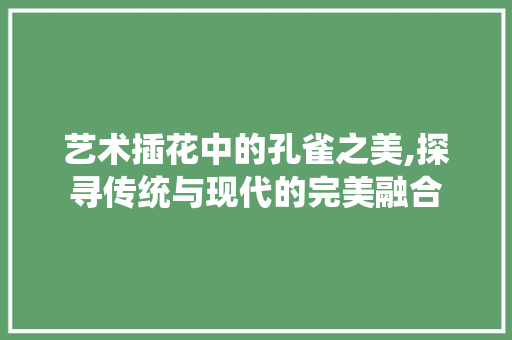 艺术插花中的孔雀之美,探寻传统与现代的完美融合 土壤选择