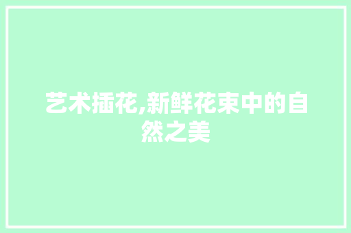 艺术插花,新鲜花束中的自然之美 花卉