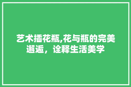 艺术插花瓶,花与瓶的完美邂逅，诠释生活美学 灌溉技术
