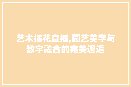 艺术插花直播,园艺美学与数字融合的完美邂逅