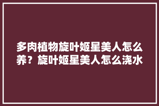 多肉植物旋叶姬星美人怎么养？旋叶姬星美人怎么浇水，姬星美人好养活吗。