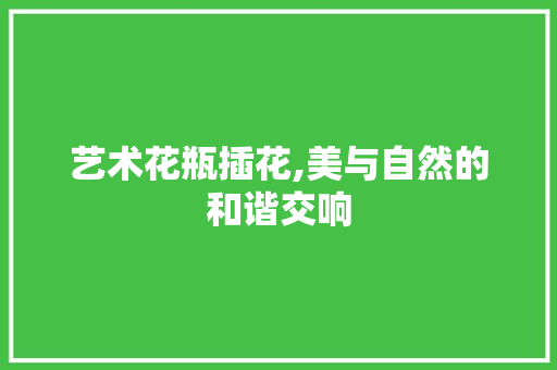 艺术花瓶插花,美与自然的和谐交响 园艺知识