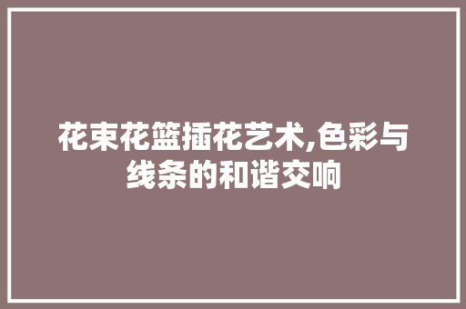 花束花篮插花艺术,色彩与线条的和谐交响