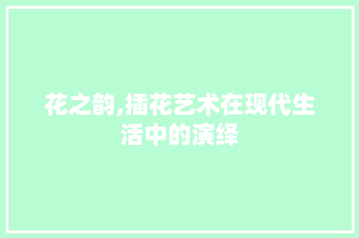 花之韵,插花艺术在现代生活中的演绎 观叶植物